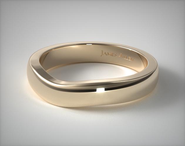 14K Yellow Gold Thin Cross Prong Matching Wedding Band