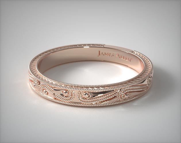 Engraved Wedding Band 14k Rose Gold James Allen 15488r14