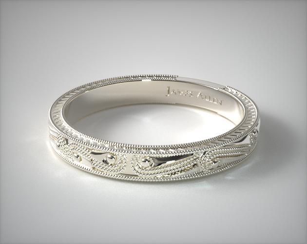  Engraved  Wedding  Band 14K White Gold James Allen 