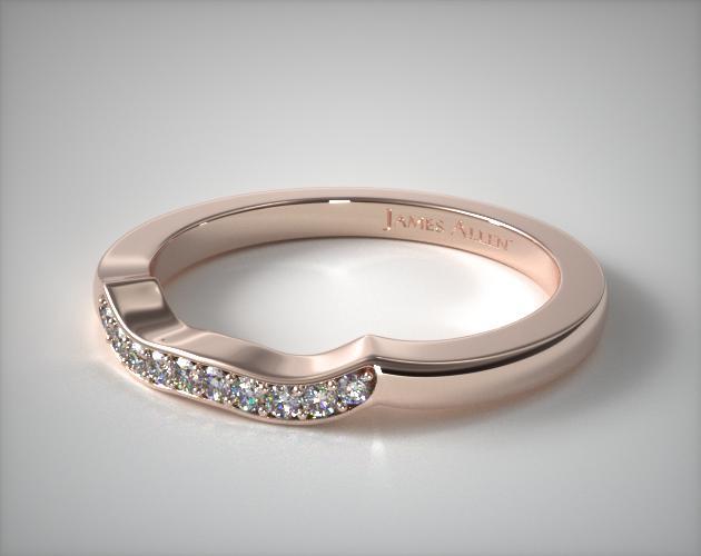 14K Rose Gold Blossoming Vine Matching Wedding Ring