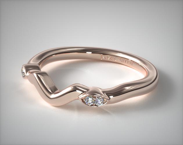 14K Rose Gold Twisted Vine Matching Wedding Ring