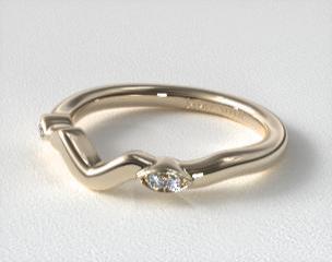 14K Yellow Gold Twisted Vine Matching Wedding Ring