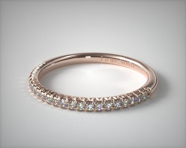 14K Rose Gold Petite Pavé Engagement Ring (Flush Fit)
