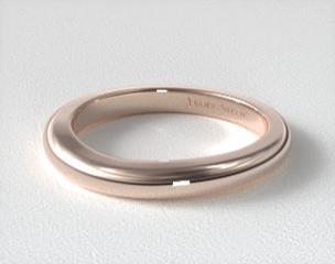 14K Rose Gold Half Bezel Matching Wedding Ring