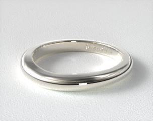 14K White Gold Half Bezel Matching Wedding Ring