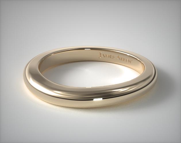 18K Yellow Gold Half Bezel Matching Wedding Ring