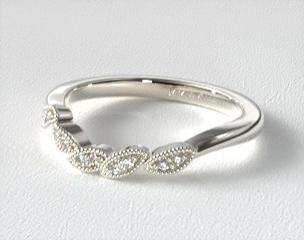 14K White Gold Entangled Vines Matching Wedding Ring