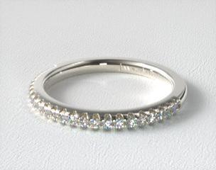 14K White Gold Endearing Love East West Halo Matching Wedding Ring