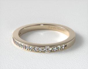 18K Yellow Gold Matching Pavé Trio Wedding Ring