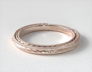 14K Rose Gold Etched Rope Band