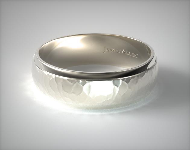 8mm Hammered Comfort Fit Wedding Band | 14K White Gold ... (630 x 500 Pixel)