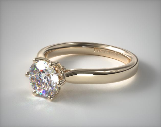14K Yellow Gold Intricate Basket Engagement Ring