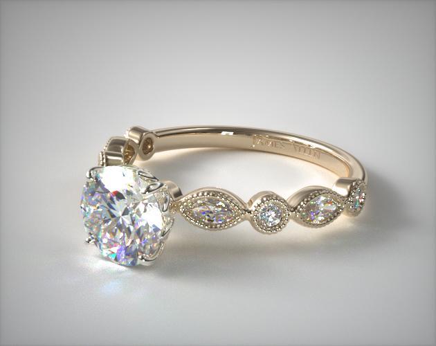 Marquise and outlet round engagement ring