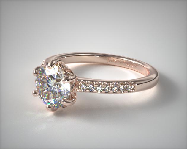 6 prong rose gold engagement ring deals