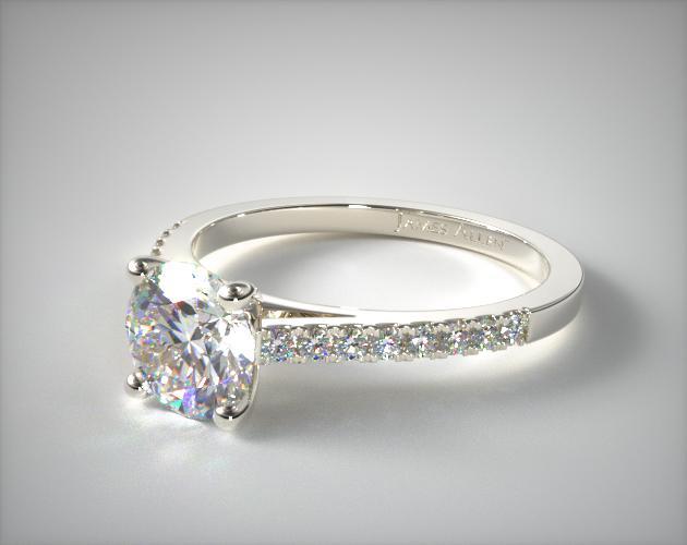 Petite Pave Cathedral Engagement Ring 