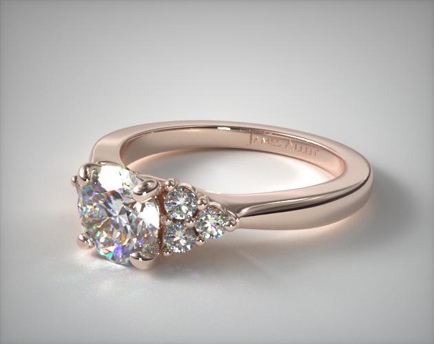 Triple Diamond Engagement Ring 14K Rose Gold James Allen 17146R14