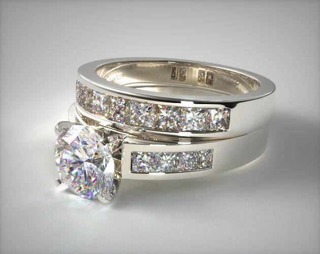 18K White Gold Channel Set Diamond Wedding Set