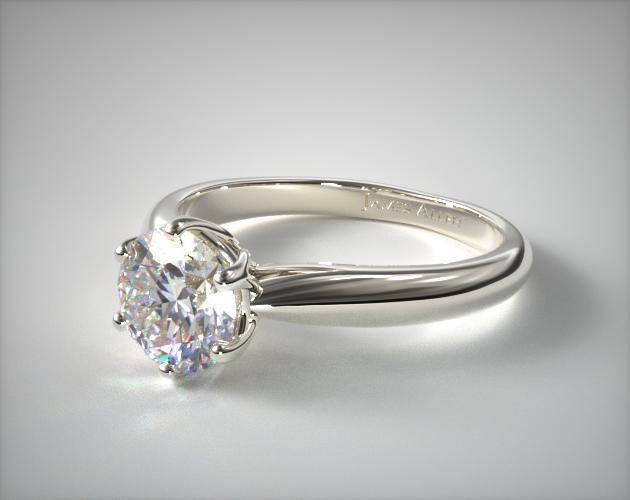 14K White Gold Modern Tulip Diamond Engagement Ring