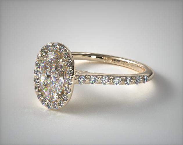 gold oval halo engagement rings