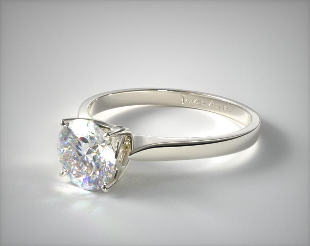 Platinum "Danhov" Four Prong Cathedral Arch Engagement Ring