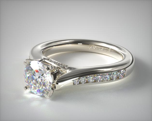 Bypass Channel Engagement Ring | 14K White Gold | James ...