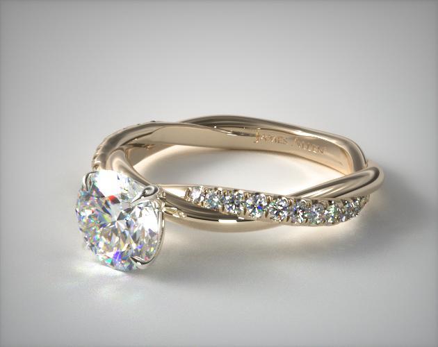Gold rope online engagement ring
