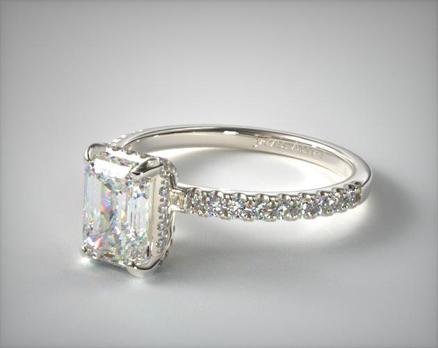 Petite pave crown engagement ring new arrivals