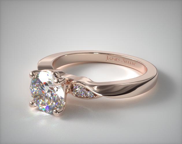 rose gold vine engagement ring