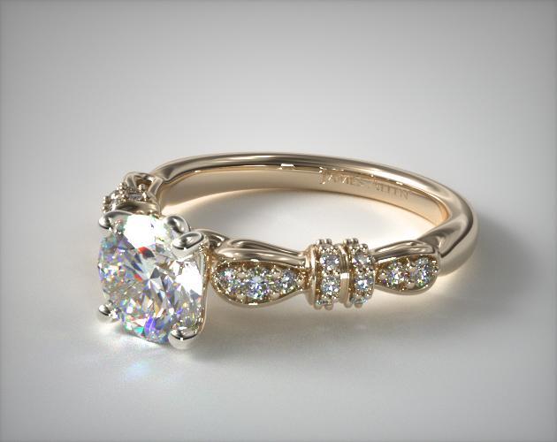 18K Yellow Gold Ribbons and Bows Engagement Ring17551y