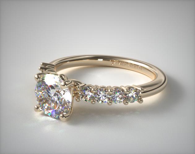 14K Yellow Gold Prong Set Diamond Engagement Ring