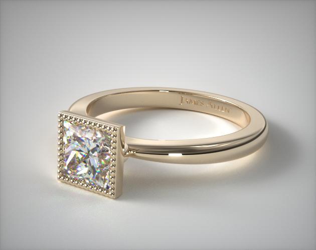 Milgrain bezel engagement ring clearance