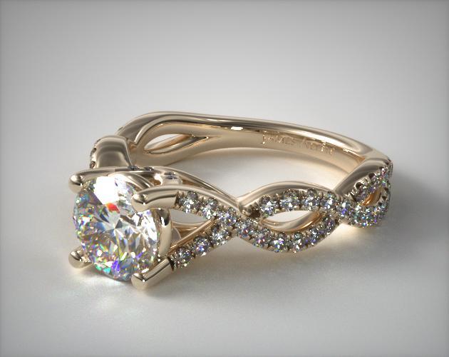 Double twist shop engagement ring