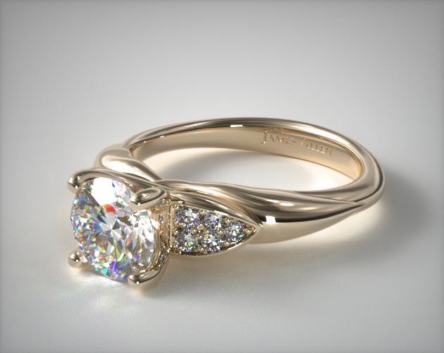 18K Yellow Gold Twisted Love Knot Engagement Ring