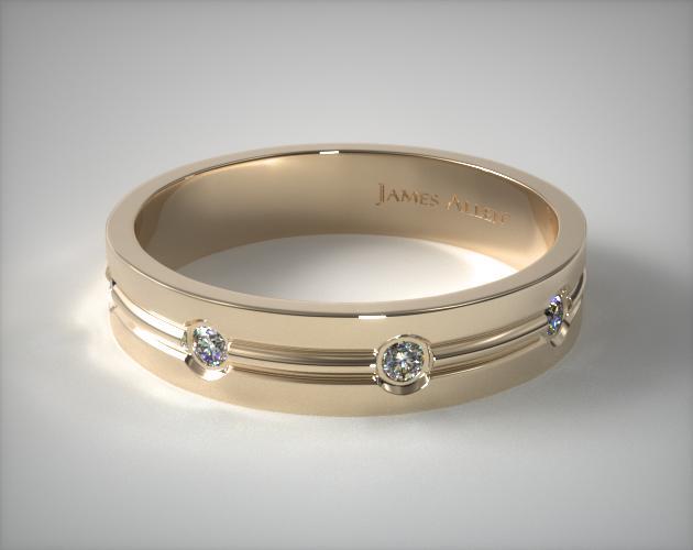 all size 14k Yellow Gold 6mm Diamond Cut Men's Wedding Band Ring 