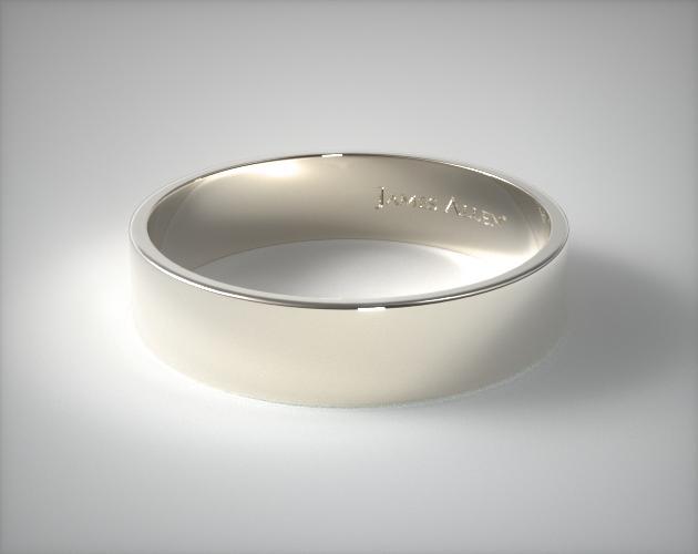 Platinum 6mm Flat Comfort Fit Wedding Ring