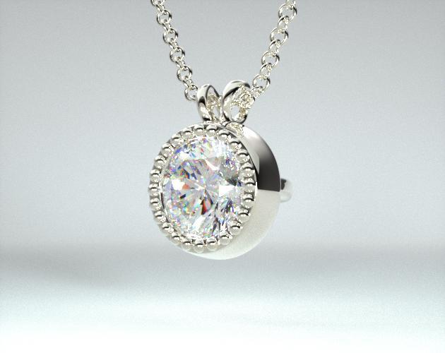 14K Yellow Gold Milgrain Bezel Diamond Pendant (0.33 CTW.)