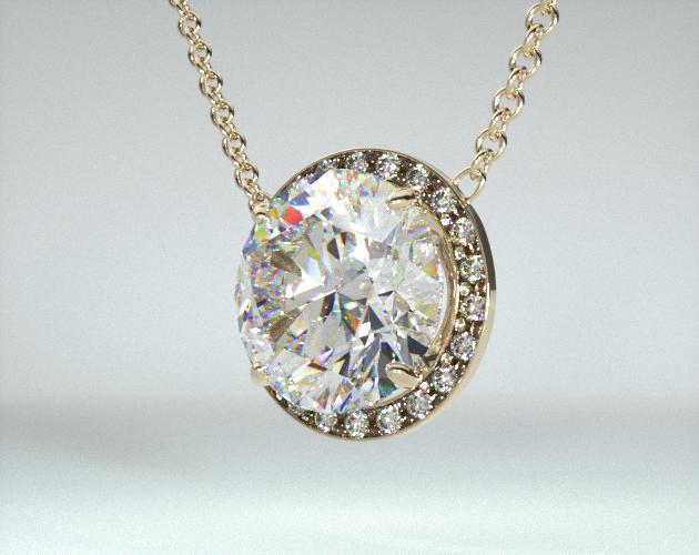 18k Yellow Gold Pave Set Frame Pendant 0 33 Ctw