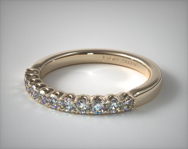 18K Yellow Gold Fishtail Matching Diamond Wedding Ring