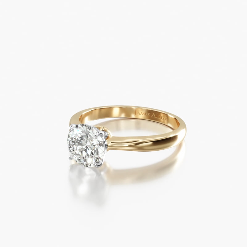 18K Yellow Gold 2.2mm Wire Basket Solitaire Engagement Ring