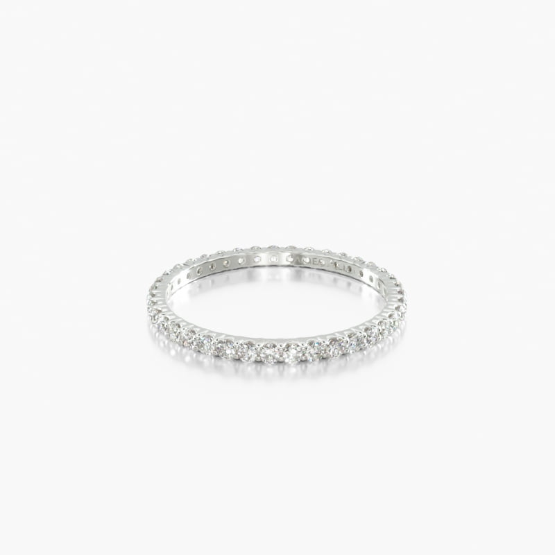 18K White Gold Ladies 0.50CTW.* Contoured Common Prong Diamond Eternity Ring