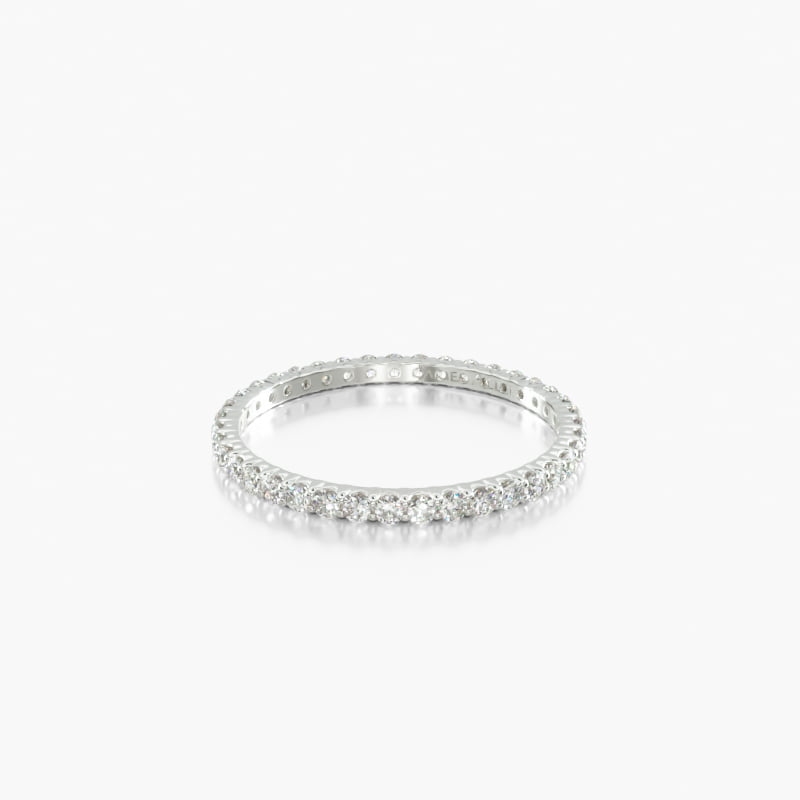 14K White Gold Ladies 0.50CTW.* Contoured Common Prong Diamond Eternity Ring