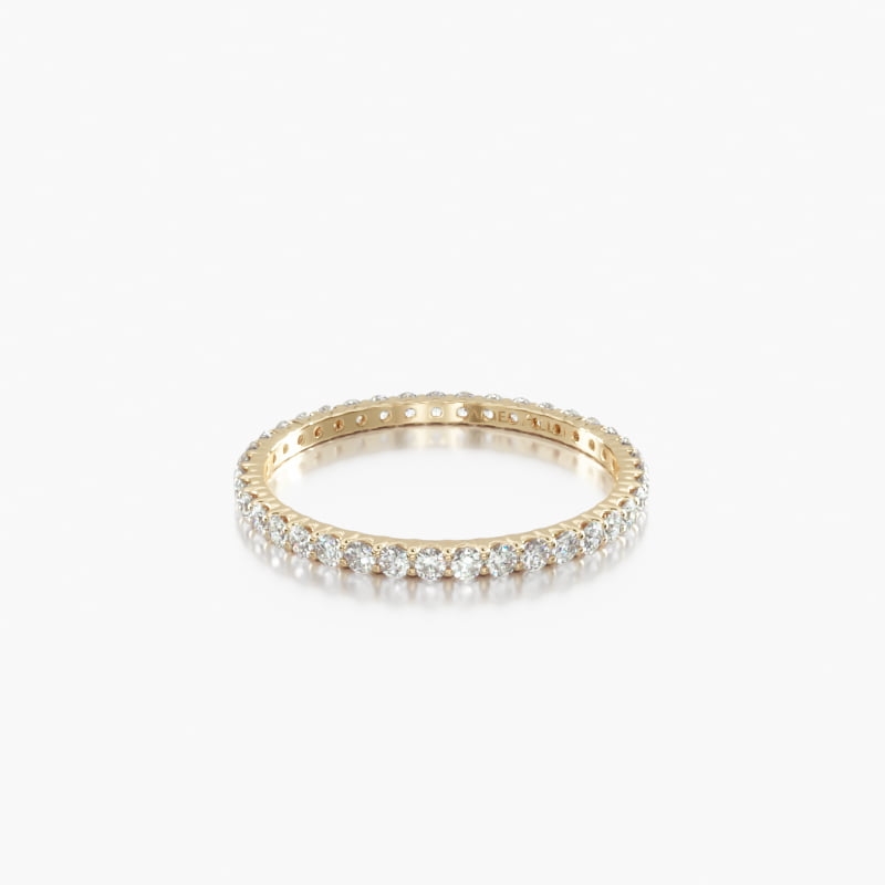 14K Yellow Gold Ladies 0.50CTW.* Contoured Common Prong Diamond Eternity Ring