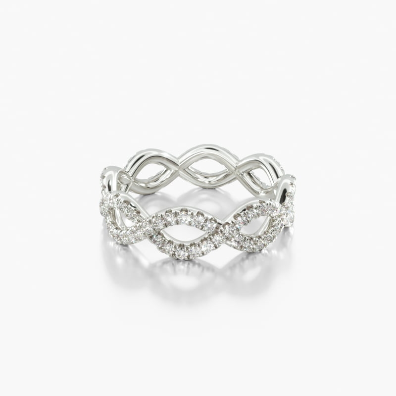 14K White Gold Pavé Infinity Ring