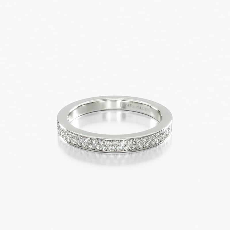 14K White Gold Double Row Pavé Ring (.36 CT TW.)