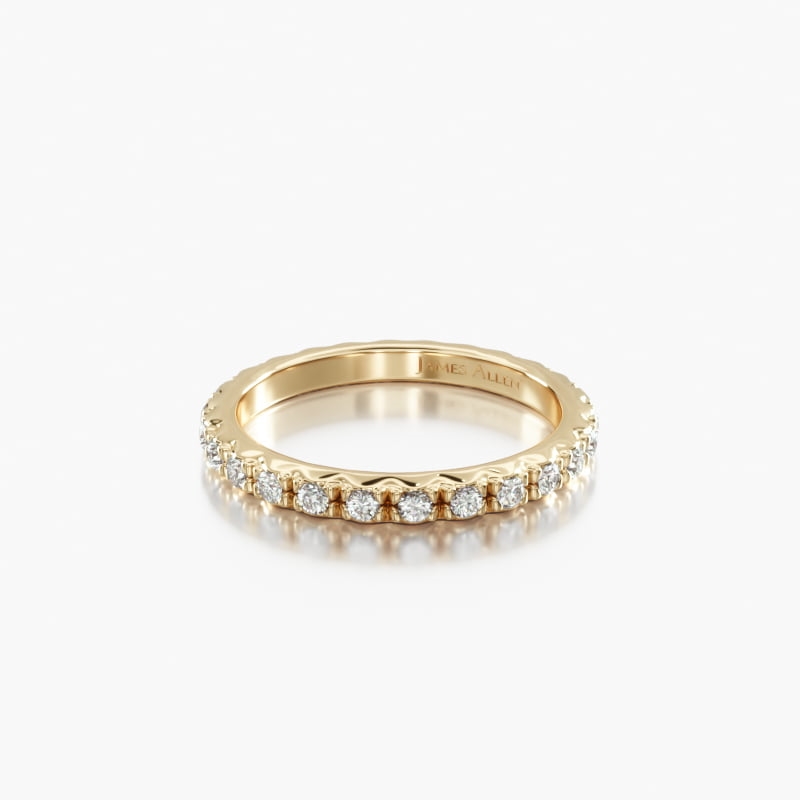 14K Yellow Gold French Cut Pavé Diamond Eternity Ring (0.50 CTW)