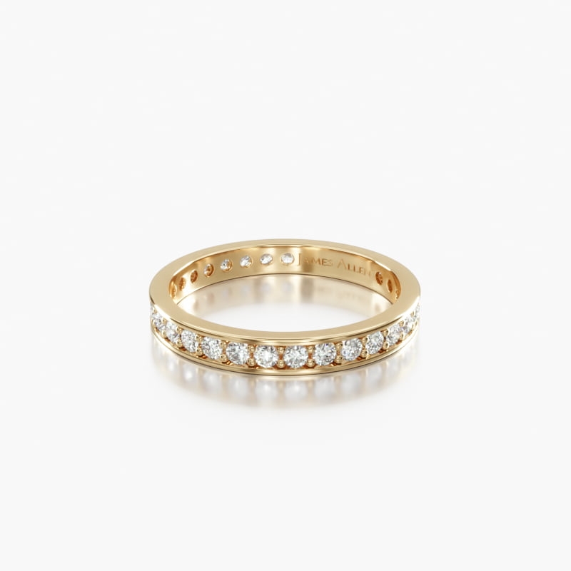 18K Yellow Gold Pavé Diamond Eternity Band (.60 CTW.)-14020y