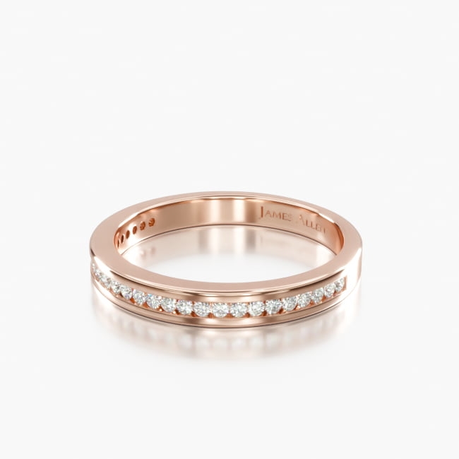 14K Rose Gold Channel Set Diamond Wedding Band (.25 CTW.)