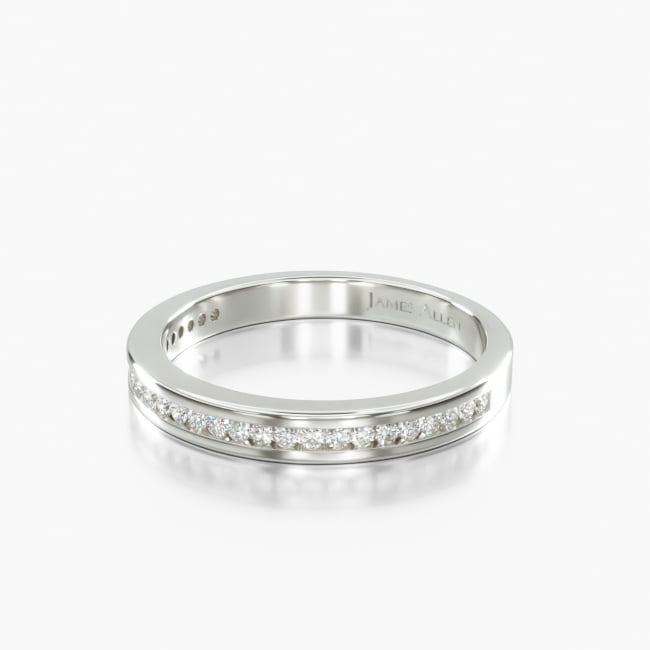 14K White Gold Channel Set Diamond Wedding Band (.25 CTW.)