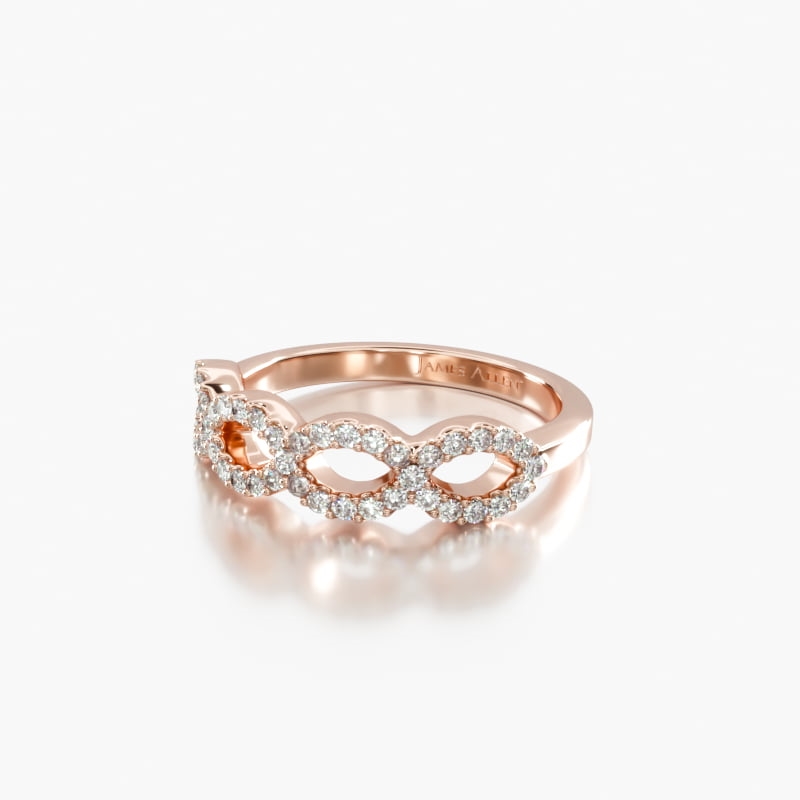 14K Rose Gold Pavé Infinity Diamond Wedding Ring