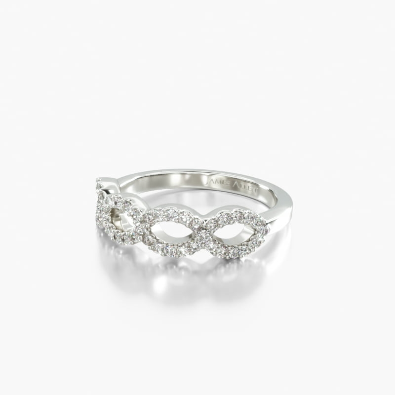 18K White Gold Pavé Infinity Diamond Wedding Ring
